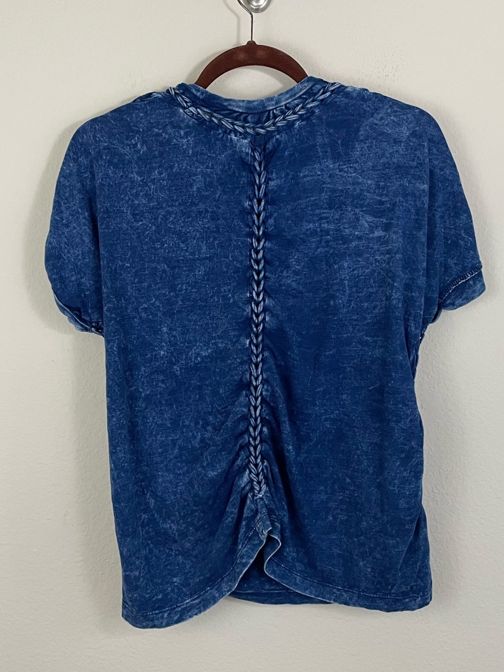 Diesel women’s Braided‎ Trim Indigo Denim Short Sleeve Cotton Tee Size Medium - Picture 6 of 6